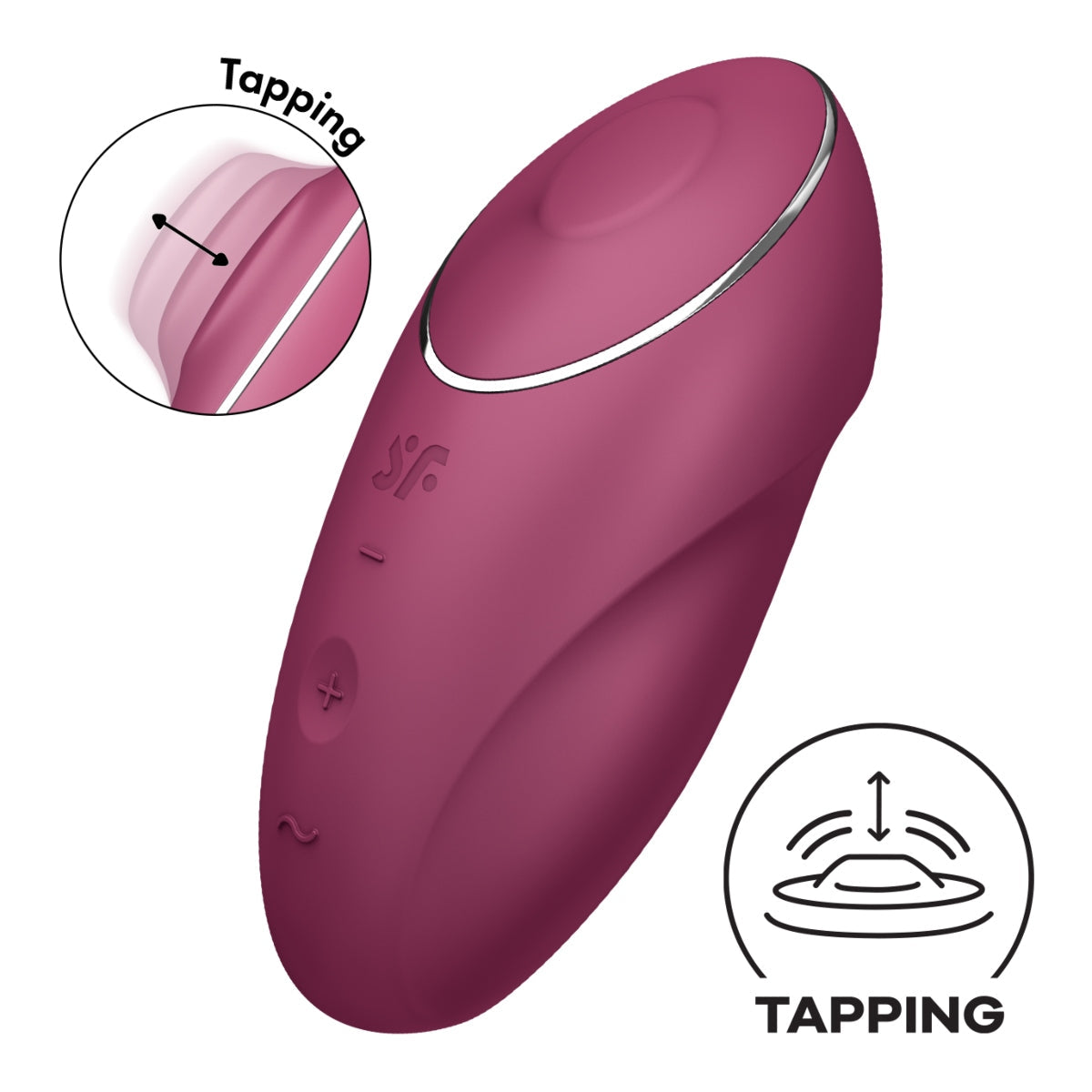 Satisfyer Tap & Climax 1 Lay On Vibrator Red