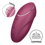 Satisfyer Tap & Climax 1 Lay On Vibrator Red