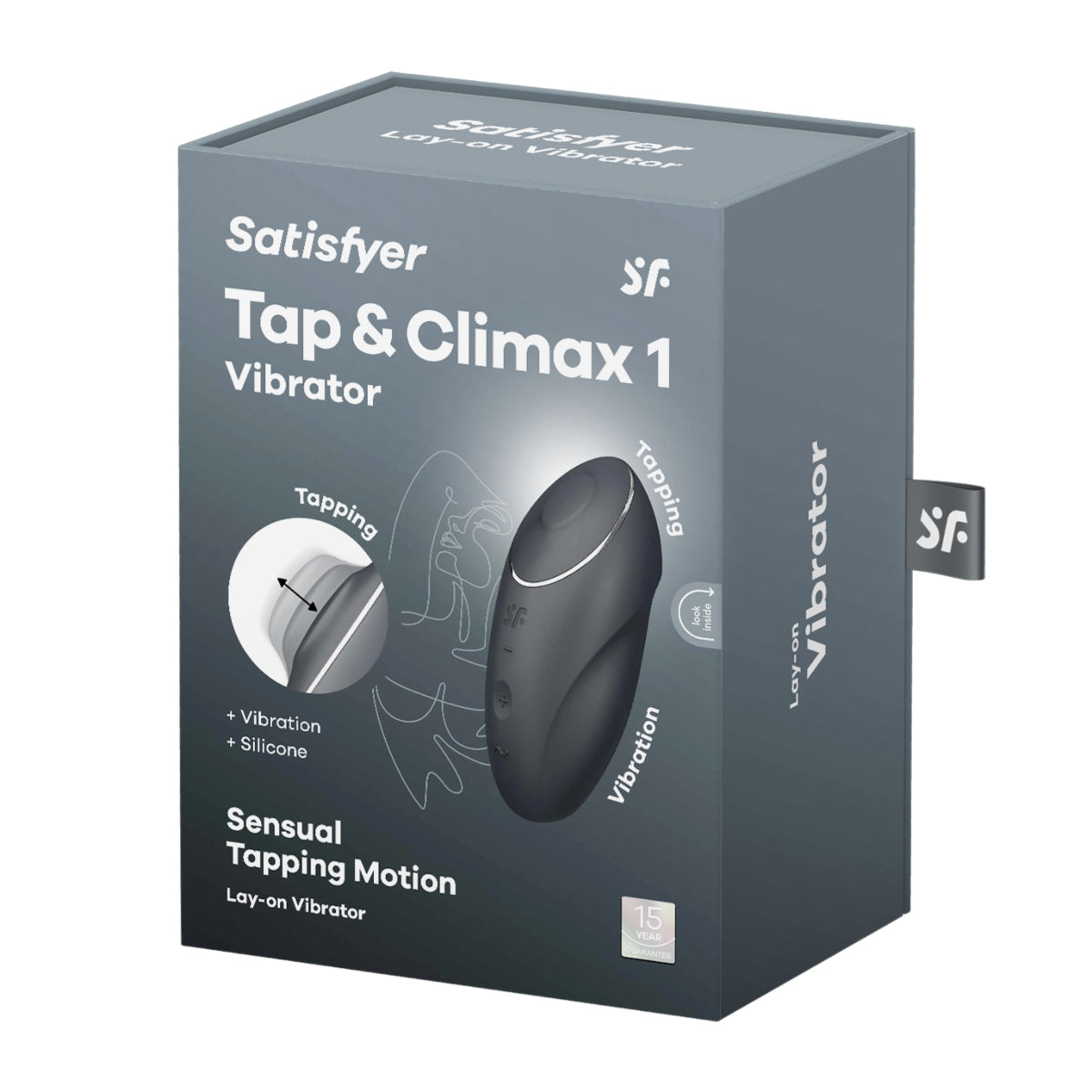 Satisfyer Tap & Climax 1 Lay On Vibrator Grey