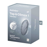 Satisfyer Tap & Climax 1 Lay On Vibrator Blue Grey