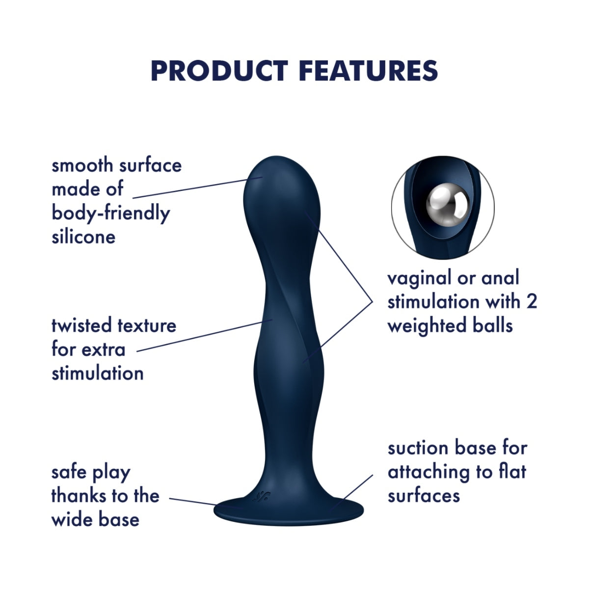 Satisfyer Double Ball-R Weighted Dildo Blue