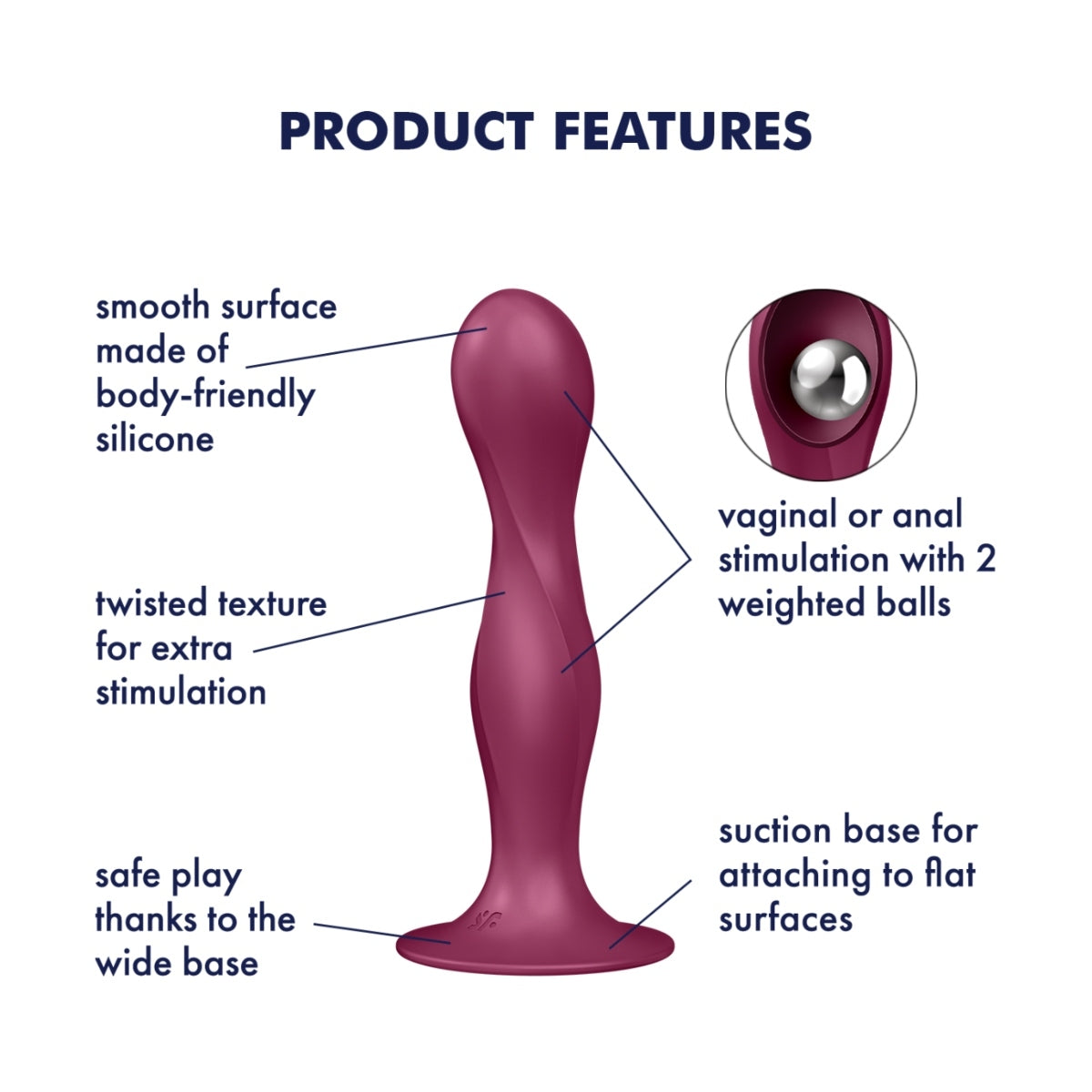 Satisfyer Double Ball-R Weighted Dildo Red