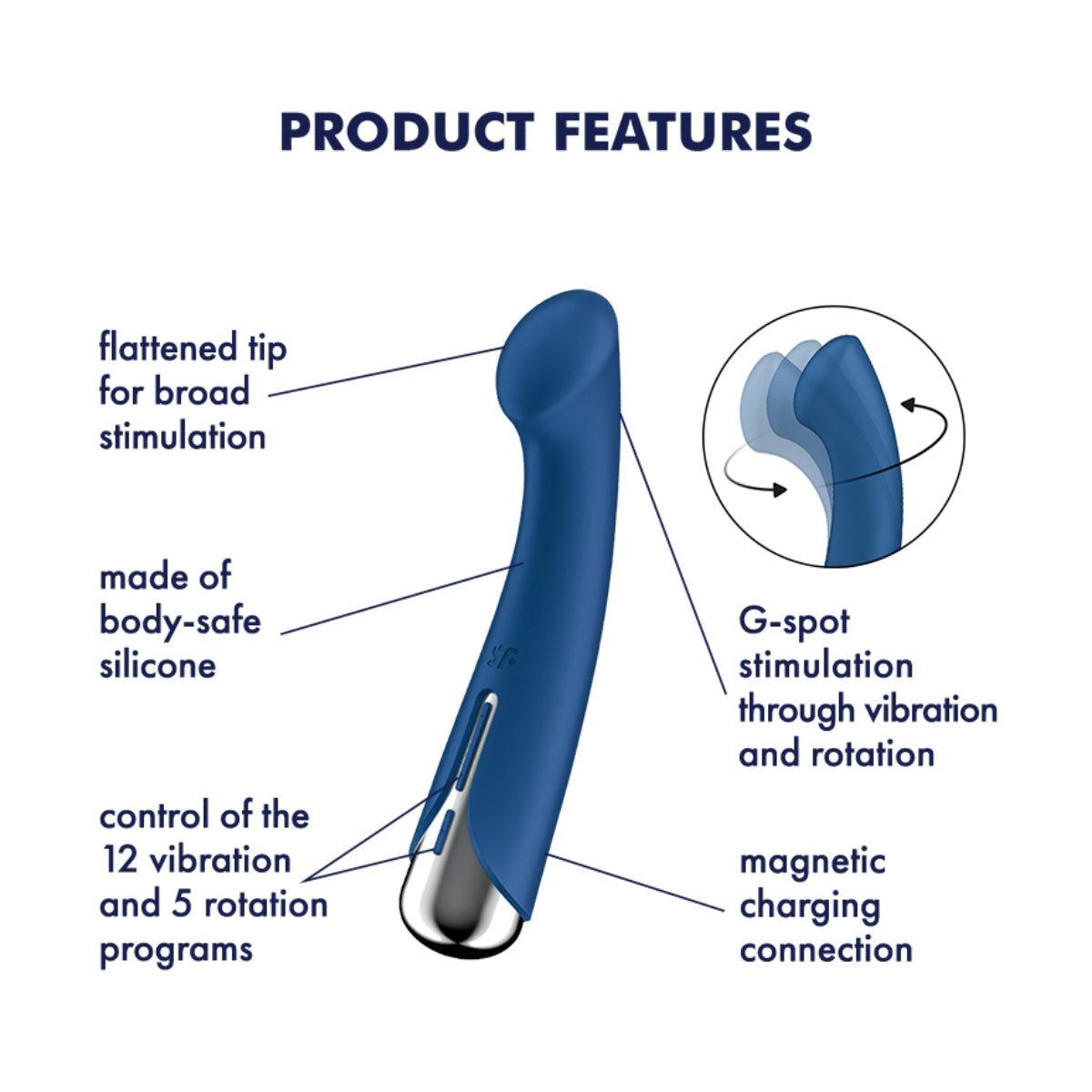 Satisfyer Spinning G-Spot 1 Rotating Shaft G-Spot Vibrator Blue