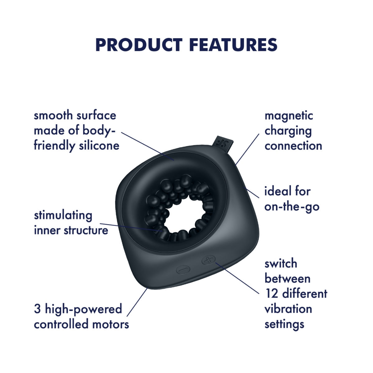 Satisfyer Ring Stroker Vibrating Masturbator Black
