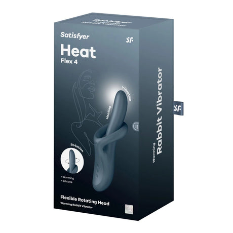 Satisfyer Heat Flex 4 Rotating Head Warming Rabbit Vibrator Grey