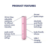 Satisfyer First Kiss Travel Size Air Pulse Vibrator Pink