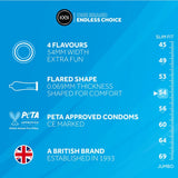 EXS Mixed Flavoured Vegan Condoms 48 Pack