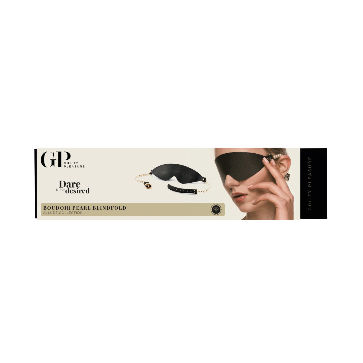 Guilty Pleasure Allure Boudoir Pearl Blindfold Black