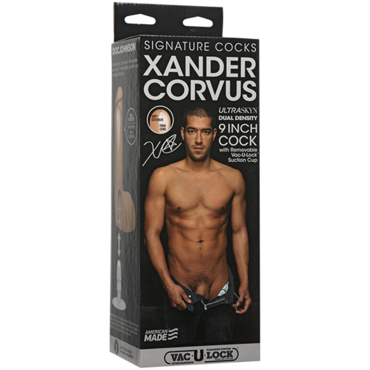 Signature Cocks Xander Corvus Ultraskyn Vac-U-Lock Dildo Pink 9 Inch