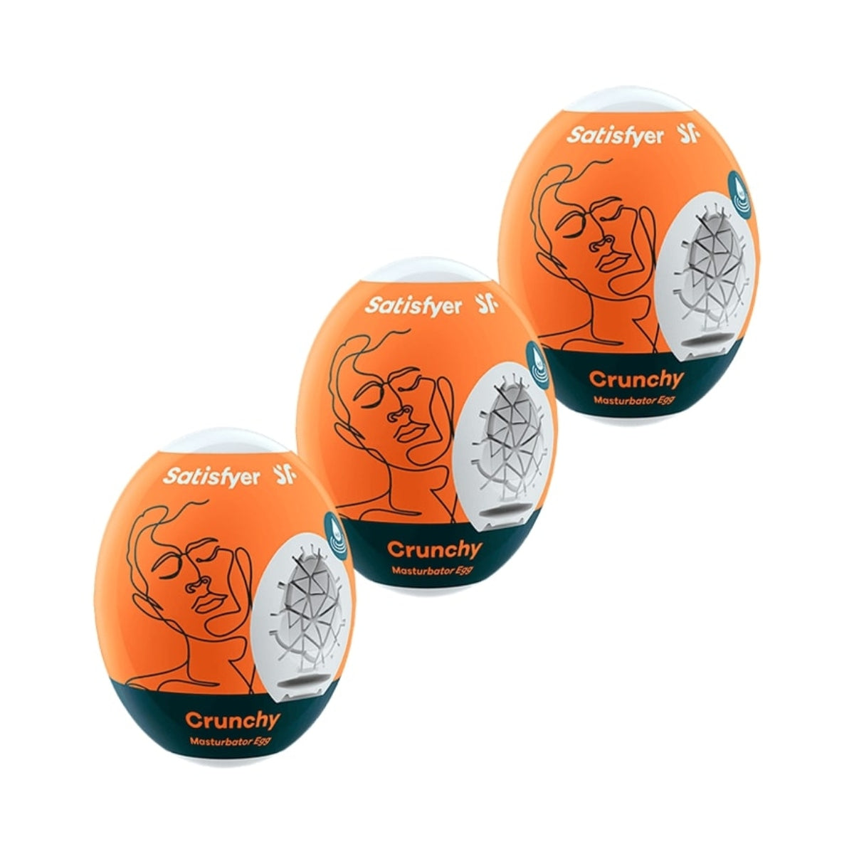 Satisfyer Masturbator Egg 3 Pack Crunchy Orange