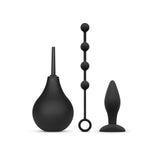 Nexus Anal Beginner Douche Butt Plug & Anal Beads Kit Black