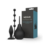 Nexus Anal Beginner Douche Butt Plug & Anal Beads Kit Black