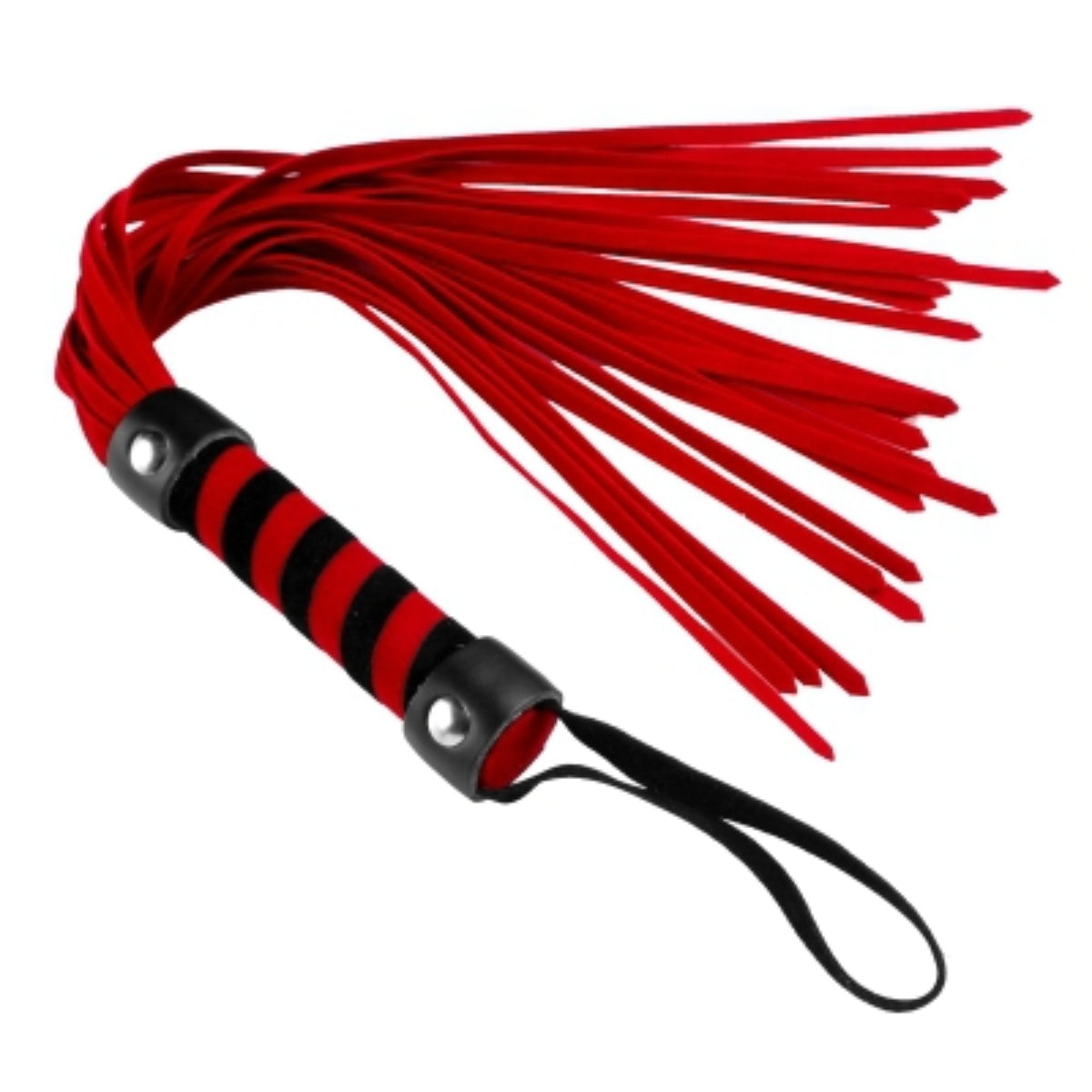 Strict Short Suede Flogger Red Black