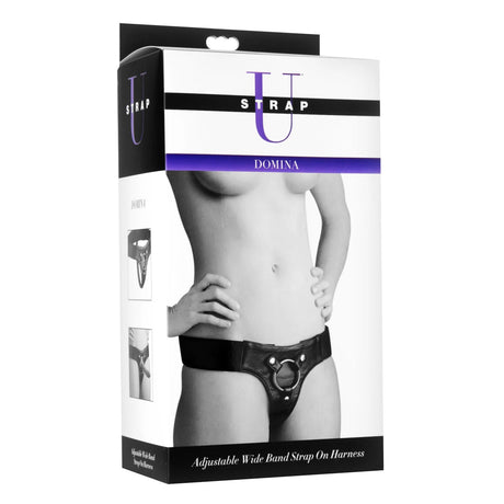 Strap U Domina Adjustable Wide Band Strap-On Harness Black