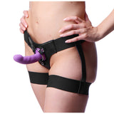 Strap U Bardot Elastic Strap-On Harness With Thigh Cuffs Black