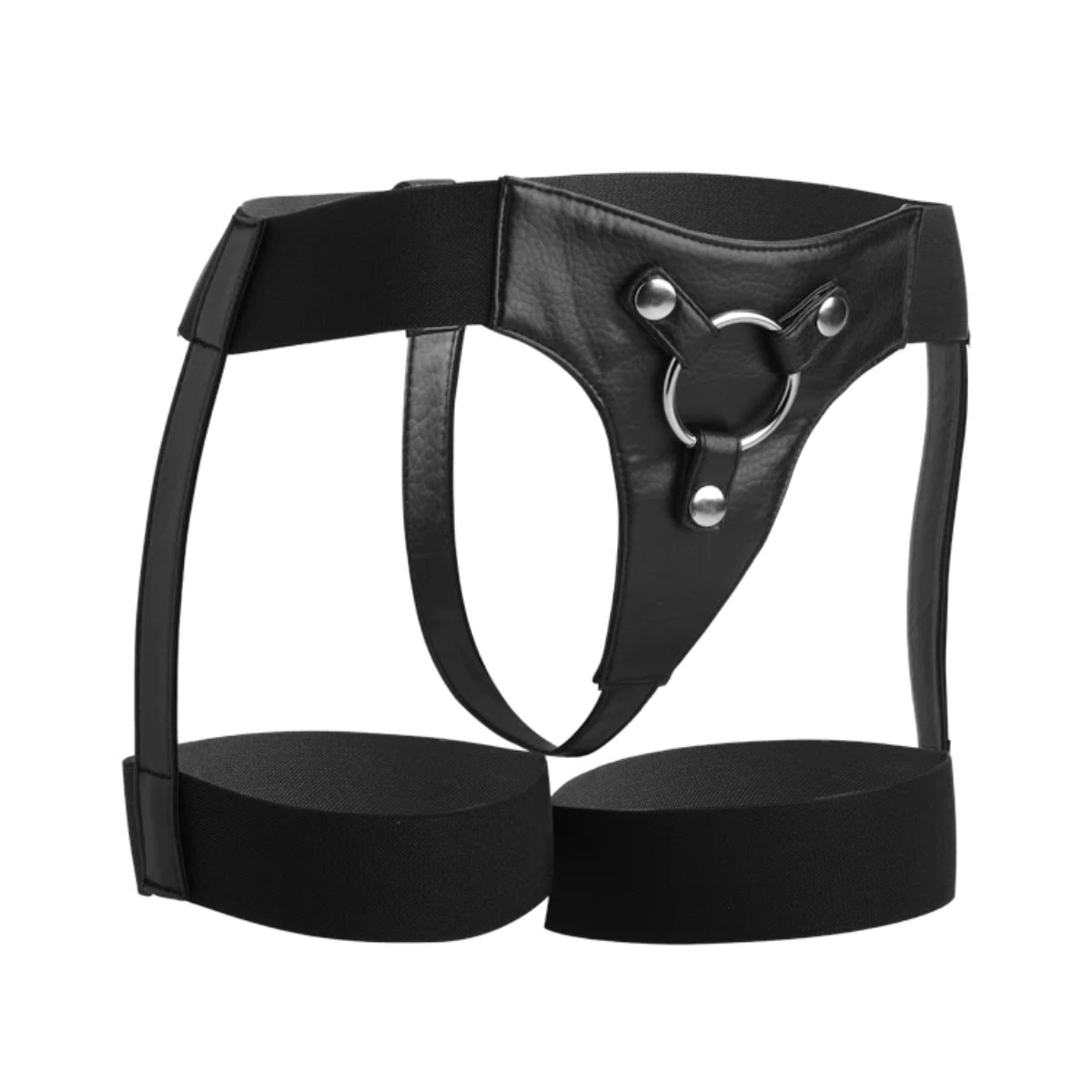 Strap U Bardot Elastic Strap-On Harness With Thigh Cuffs Black