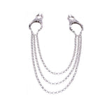 Master Series Affix Triple Chain Nipple Clamps Silver