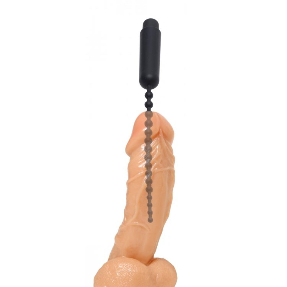 Master Series Dark Rod Vibrating Beaded Silicone Sound Black