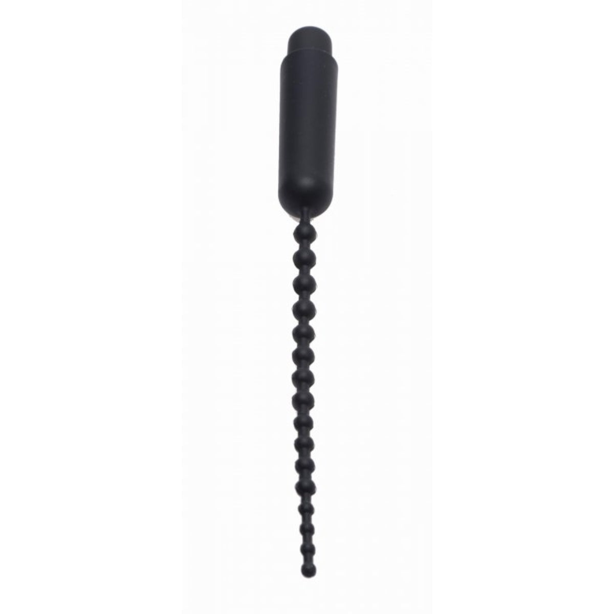 Master Series Dark Rod Vibrating Beaded Silicone Sound Black