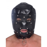 Master Series Muzzled Universal BDSM Hood With Removable Muzzle Black