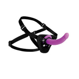 Strap U Navigator Silicone G-Spot Dildo With Harness Black Purple