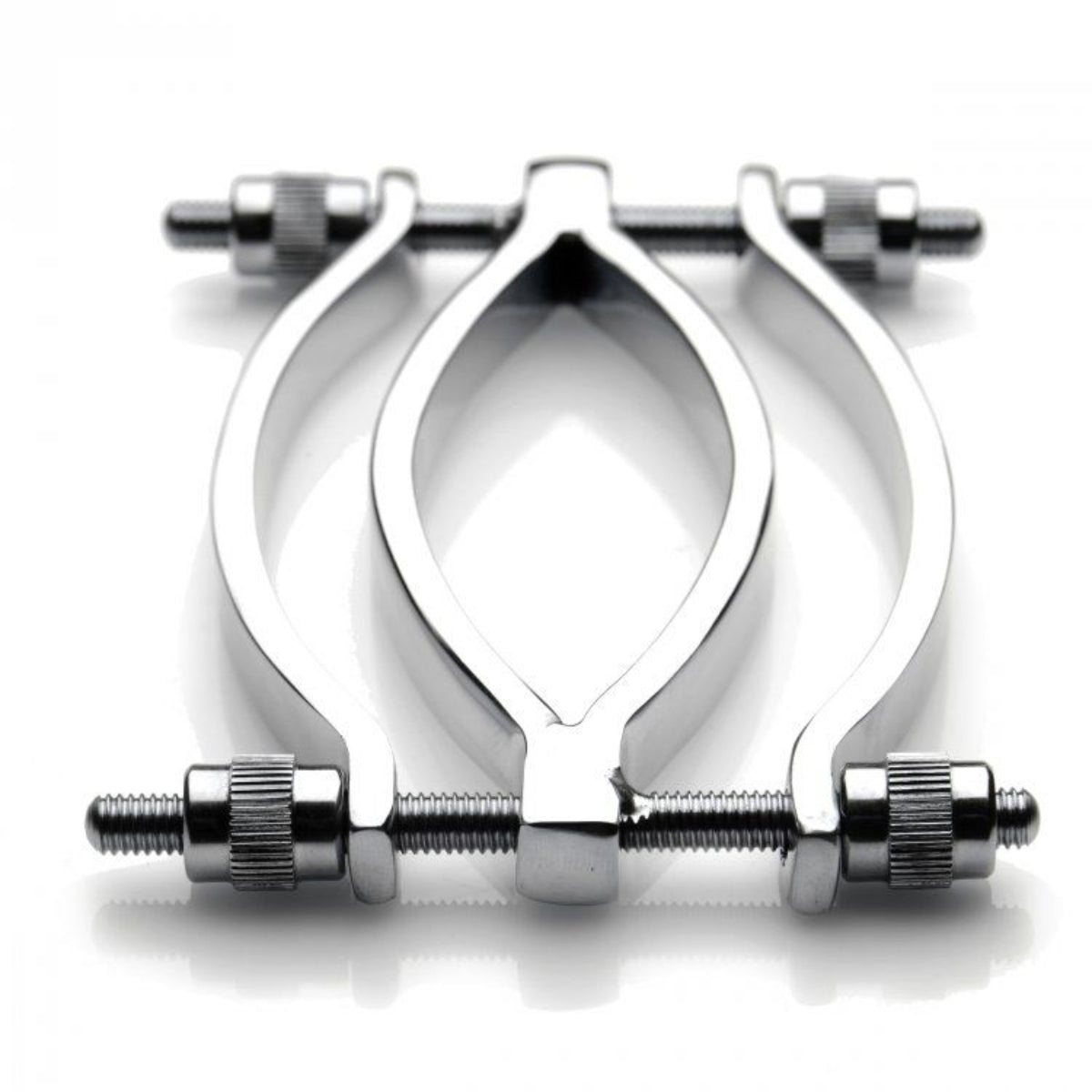 Master Series Spread 'Em Stainless Steel Adjustable Pussy Clamp Silver