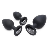 Master Series Dirty Words Butt Plug Set Black