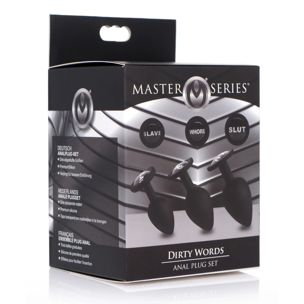 Master Series Dirty Words Butt Plug Set Black