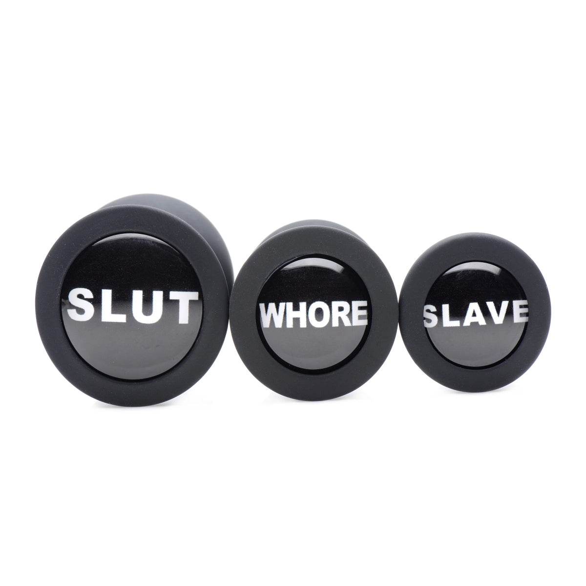 Master Series Dirty Words Butt Plug Set Black