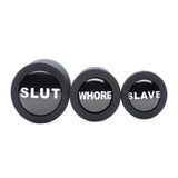 Master Series Dirty Words Butt Plug Set Black