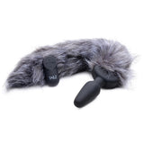 Tailz Grey Fox Tail Vibrating Butt Plug Grey