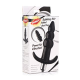 Frisky Bubbling Noir Ribbed Butt Plug Black