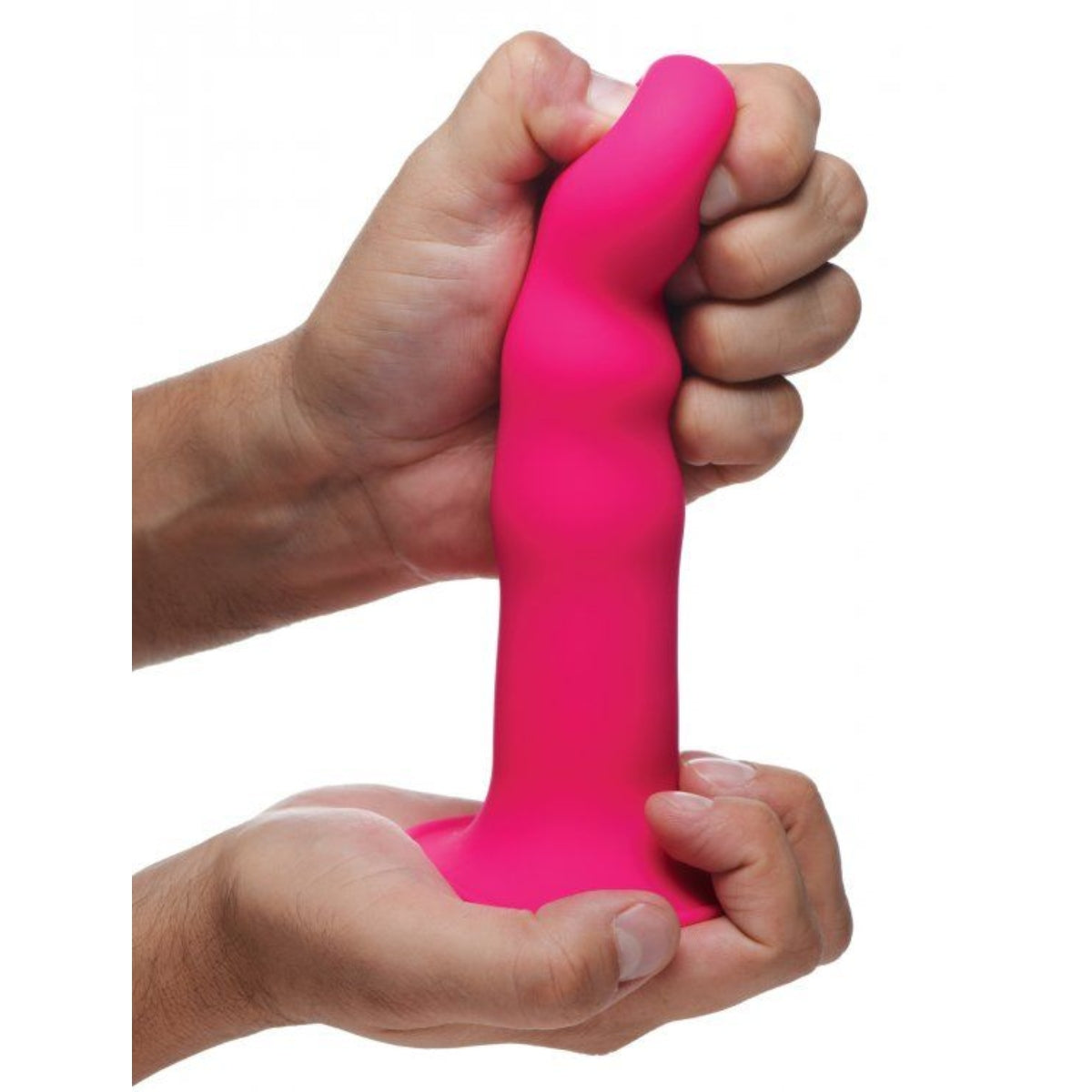 Squeeze-It Squeezable Wavy Dildo Pink 7.2 Inch