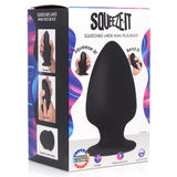 Squeeze-It Squeezable Silicone Butt Plug Black Large