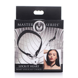 Master Series Lock-It Heart Lock & Key Choker Black Silver