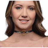 Master Series Posh Pet Gold Ring Slim Choker Black Gold