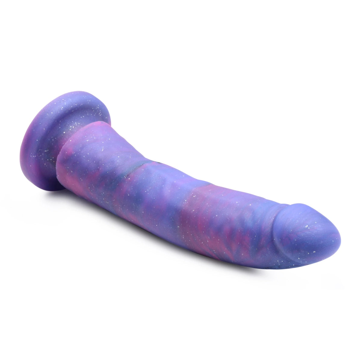 Strap U Magic Stick Glitter Silicone Dildo Purple Pink 8.2 Inch