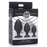 Master Series Triple Juicers Silicone Anal Trainer Butt Plug Set Black