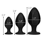 Master Series Triple Juicers Silicone Anal Trainer Butt Plug Set Black