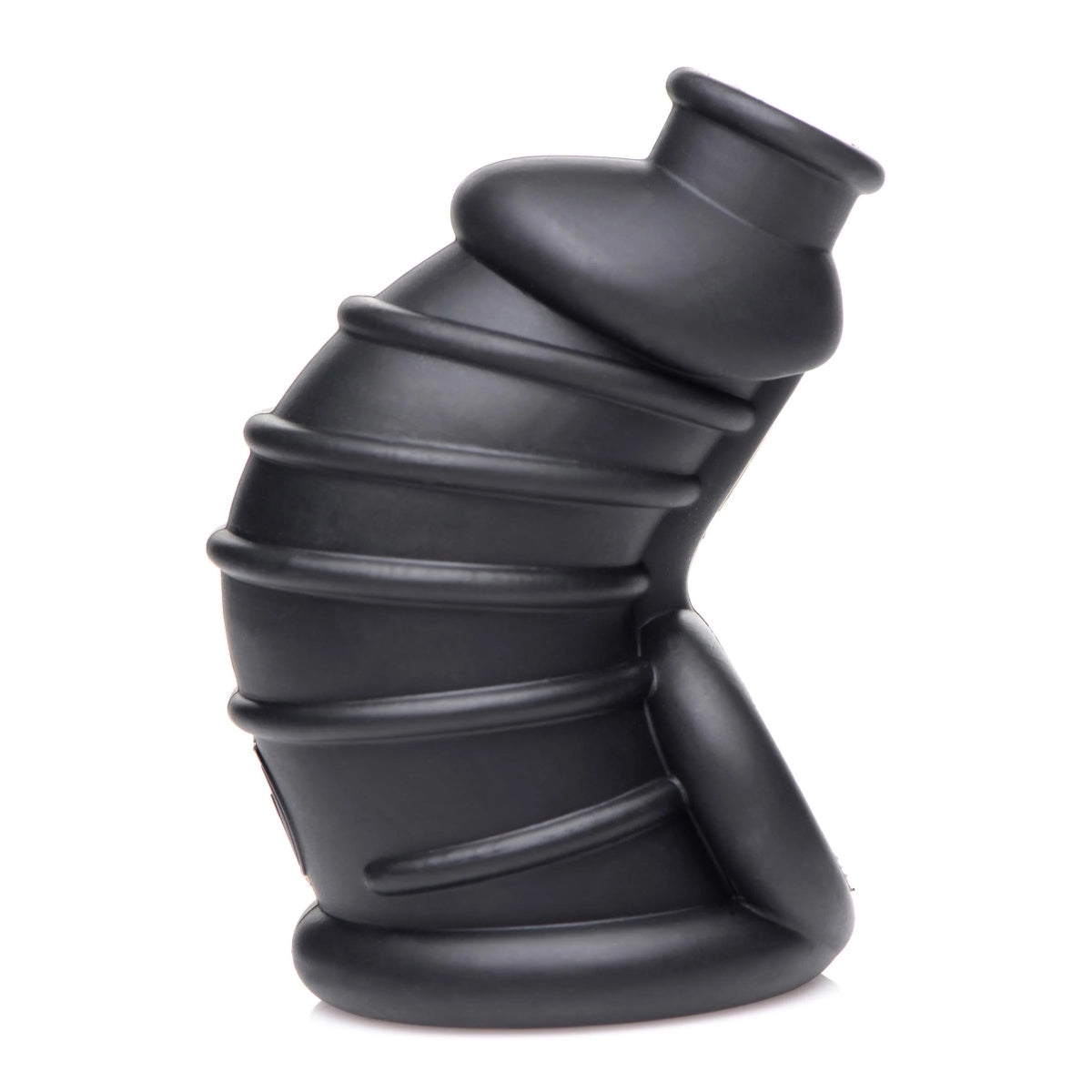 Master Series Dark Chamber Silicone Chastity Cage Black