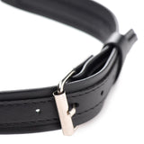 Strict Locking Heart Collar Black Silver