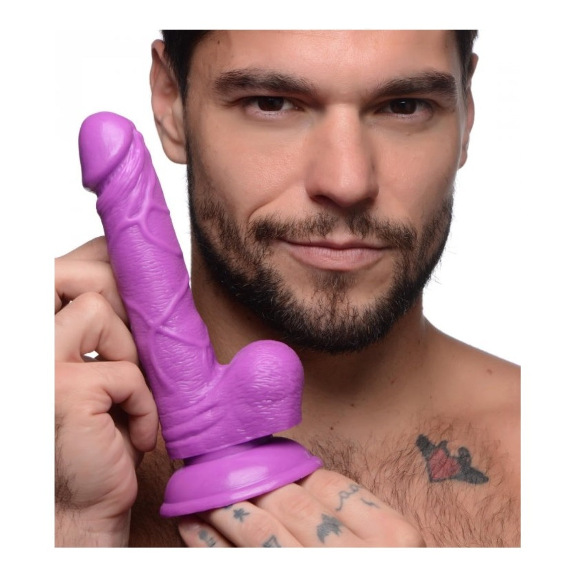 Pop Peckers Dildo With Balls Purple 6.5 Inch