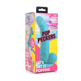 Pop Peckers Dildo With Balls Blue 7.5 Inch