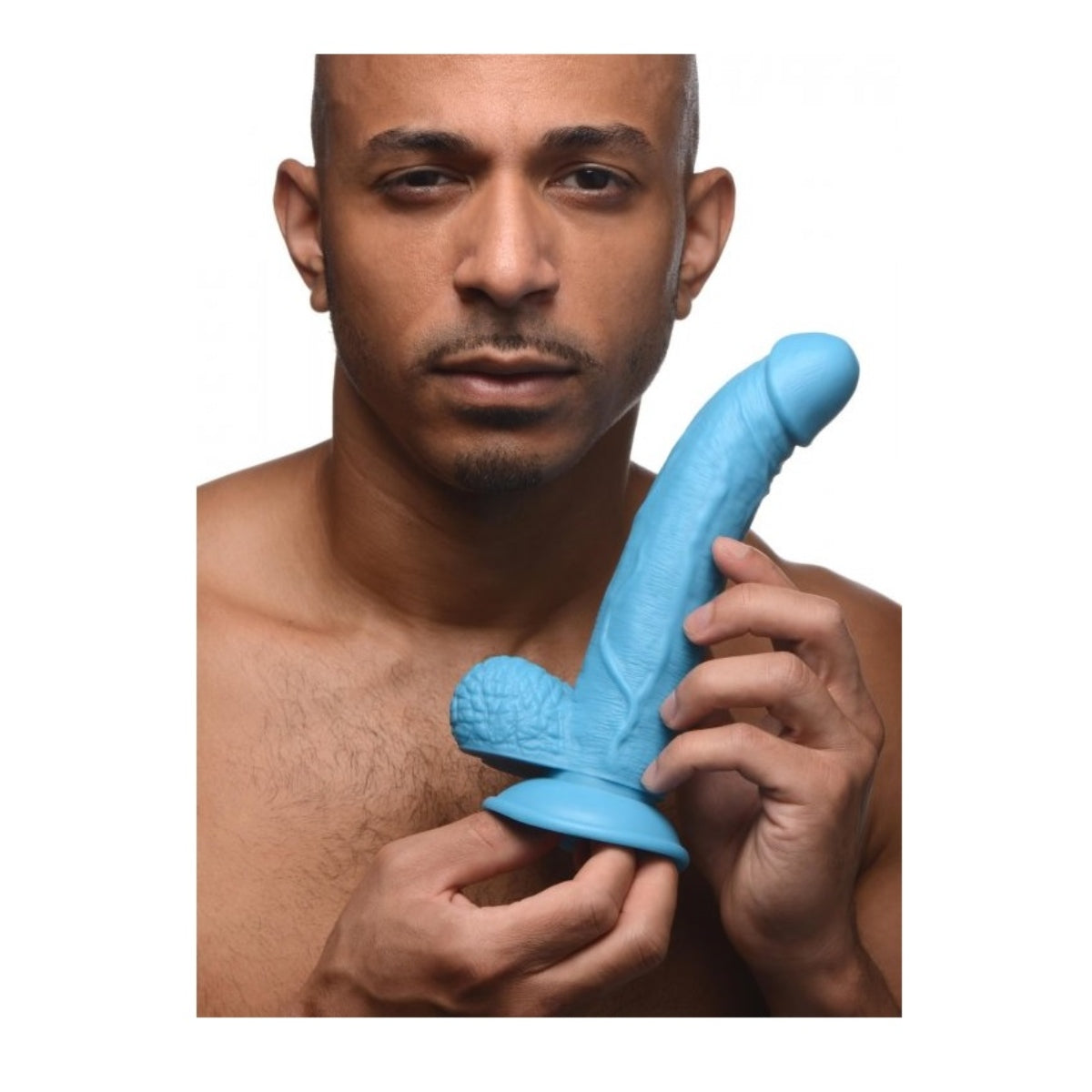 Pop Peckers Dildo With Balls Blue 7.5 Inch