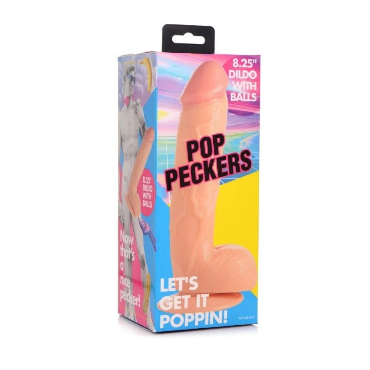 Pop Peckers Dildo With Balls Light Pink 8.25 Inch