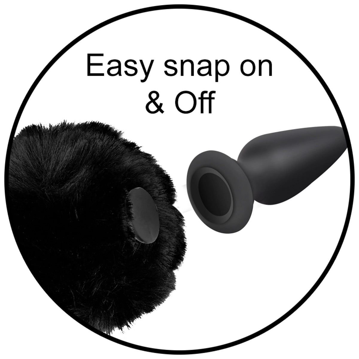 Tailz Snap-On Interchangeable Bunny Tail Black