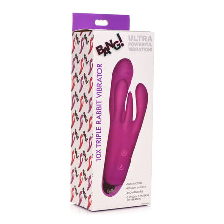 BANG! Triple Rabbit Vibrator Purple - Simply Pleasure