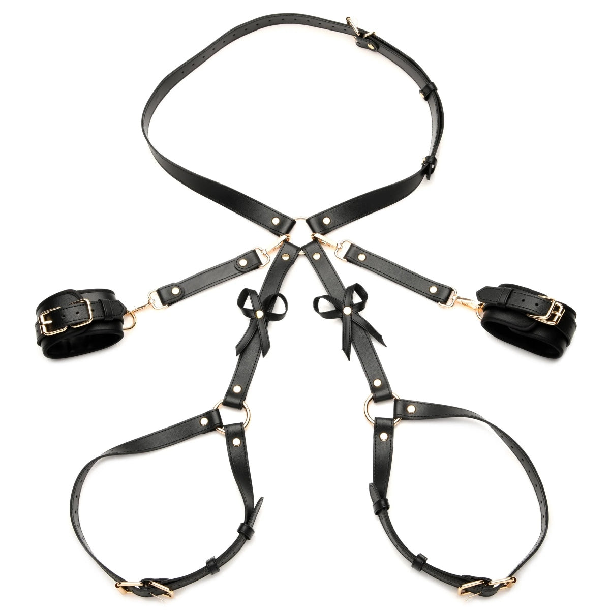 Strict Bondage Harness With Bows Black