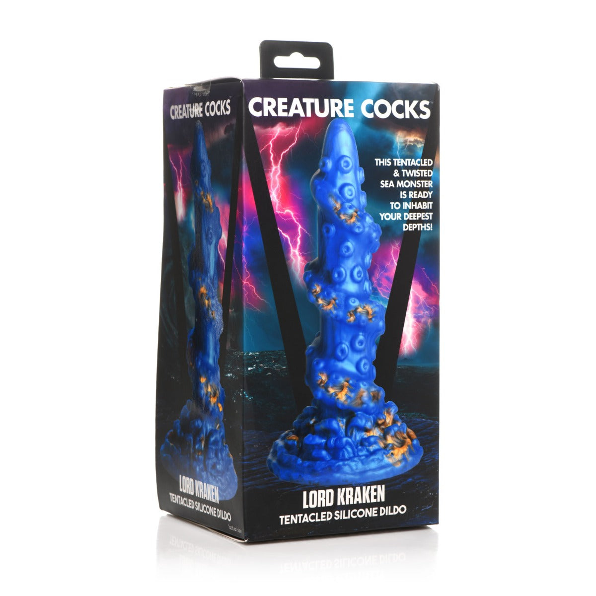 Creature Cocks Lord Kraken Tentacled Silicone Dildo Blue Gold - Simply Pleasure