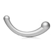 Master Series 10X Vibra Crescent Silicone Dual Ended Vibrating Dildo Silver 8 Inch - Simply Pleasure